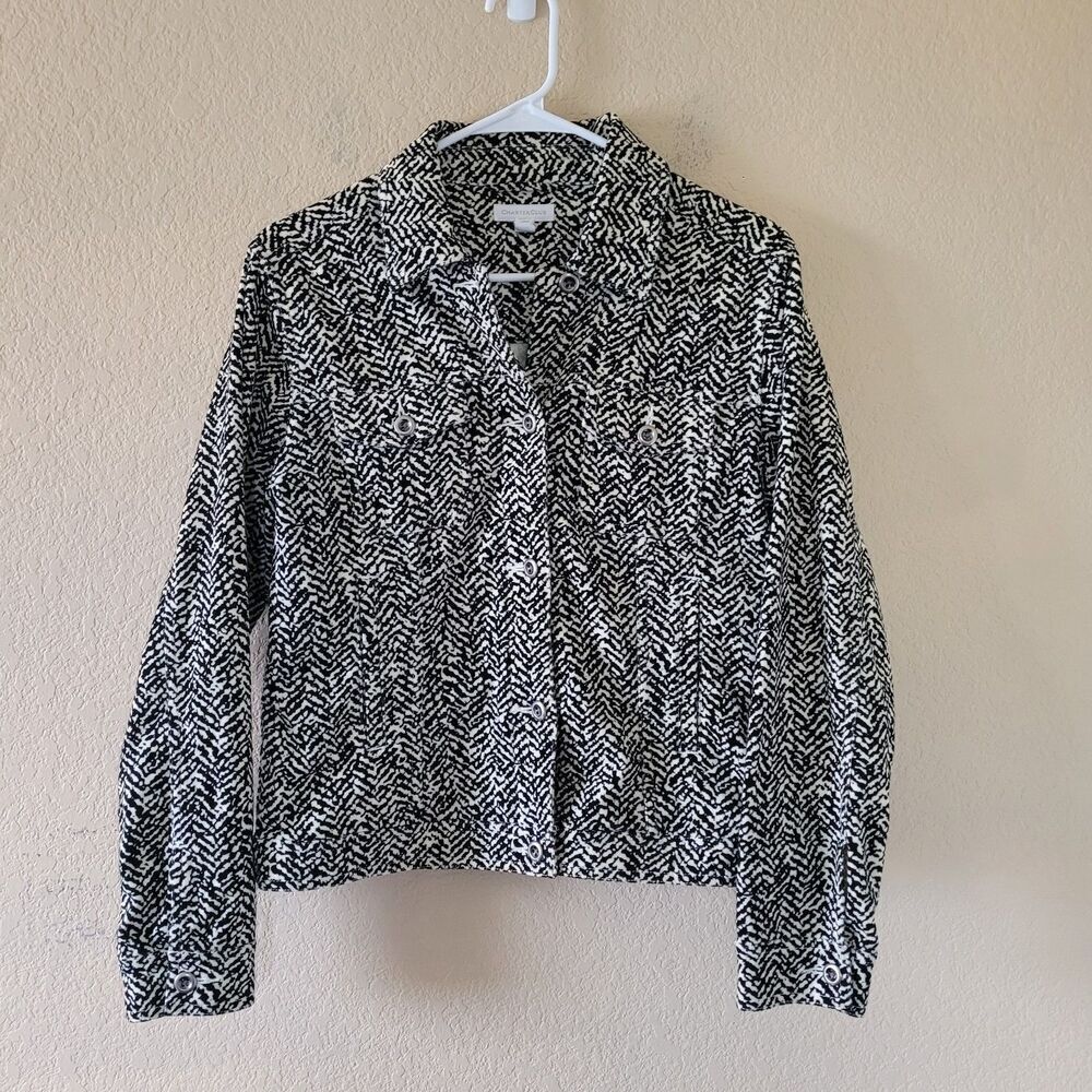 CHARTER CLUB  Womens Corduroy Jacket Size Small Trucker Pockets Collared Casual